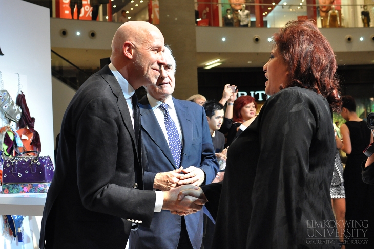 CEO of Furla Mr Erlado Potello Italy shares a moment with Limkokwing Univrsity's Vice President Dato' Fajura Juffa and Ambassador of Italy to Malaysia HE, Mario Semmantrino