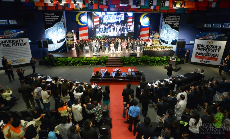 Students and invited guests watch the teams debate the Finals at the Hall of Fame