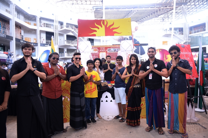 Youths of Sri Lanka giving a 'Namaste' greeting