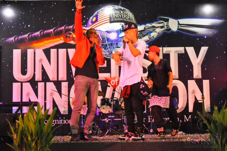 Limkokwing University's rappers on the stage