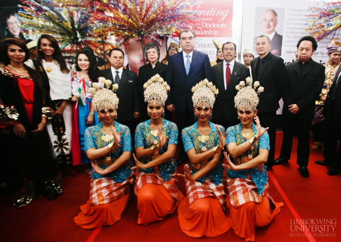 Students performing a traditional dance at the event