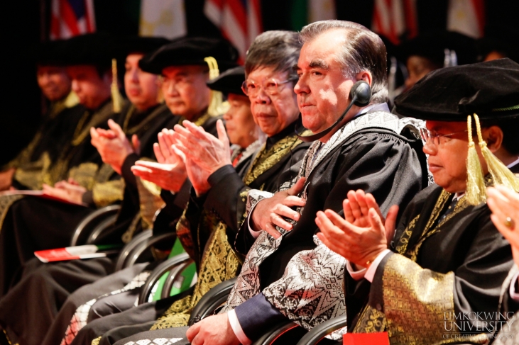 President and Founder of Limkokwing University, Tan Sri Limkokwing with H.E Emomali Rahmon