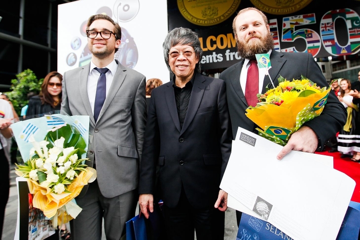 From left: Mr. Alberto Marquez (Charge D'Affaires of Embassy of Uruguay in Malaysia), Tan Sri Lim Kok Wing (President and Founder of Limkokwing University), and Mr. Marcelo Binda (Vice Consul of Embassy of Brazil in Malaysia)