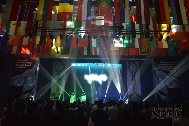 The crowd and the electrifying stage