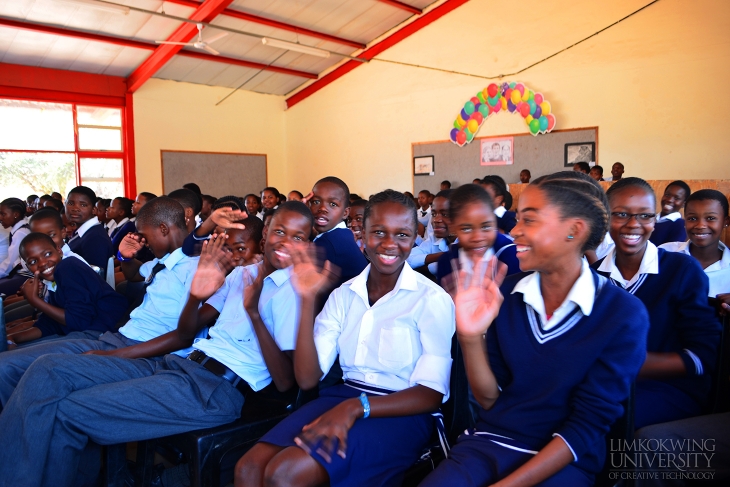 Students during the ICT equipment handover ceremony