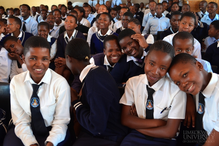 Happy students during the handover ceremony