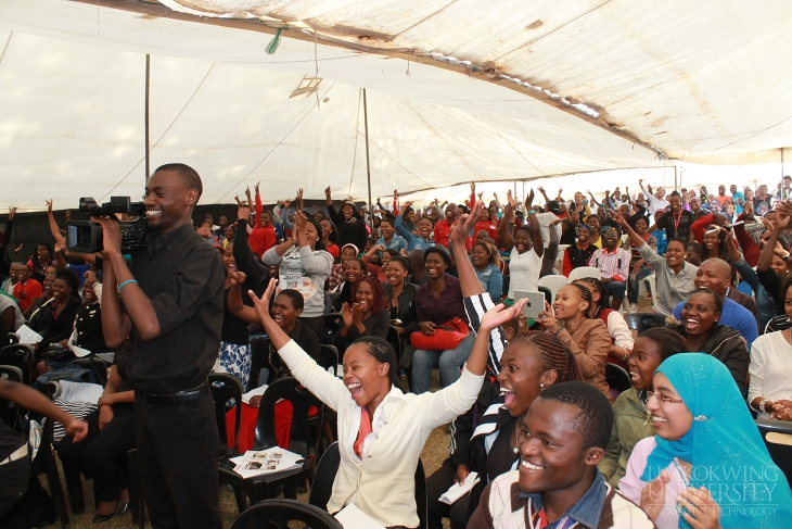 Students participating in the orientation activities