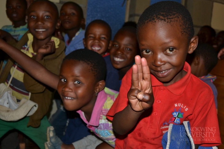 Happy faces of children at the Maseru United Church that day