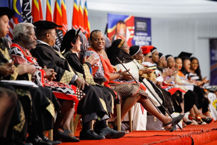 His Majesty King Mswati III with the royal entourage and other VIP's